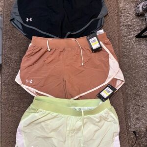 Under Armour Cream and White Athletic Shorts